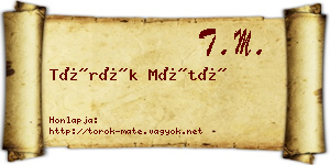 Török Máté névjegykártya